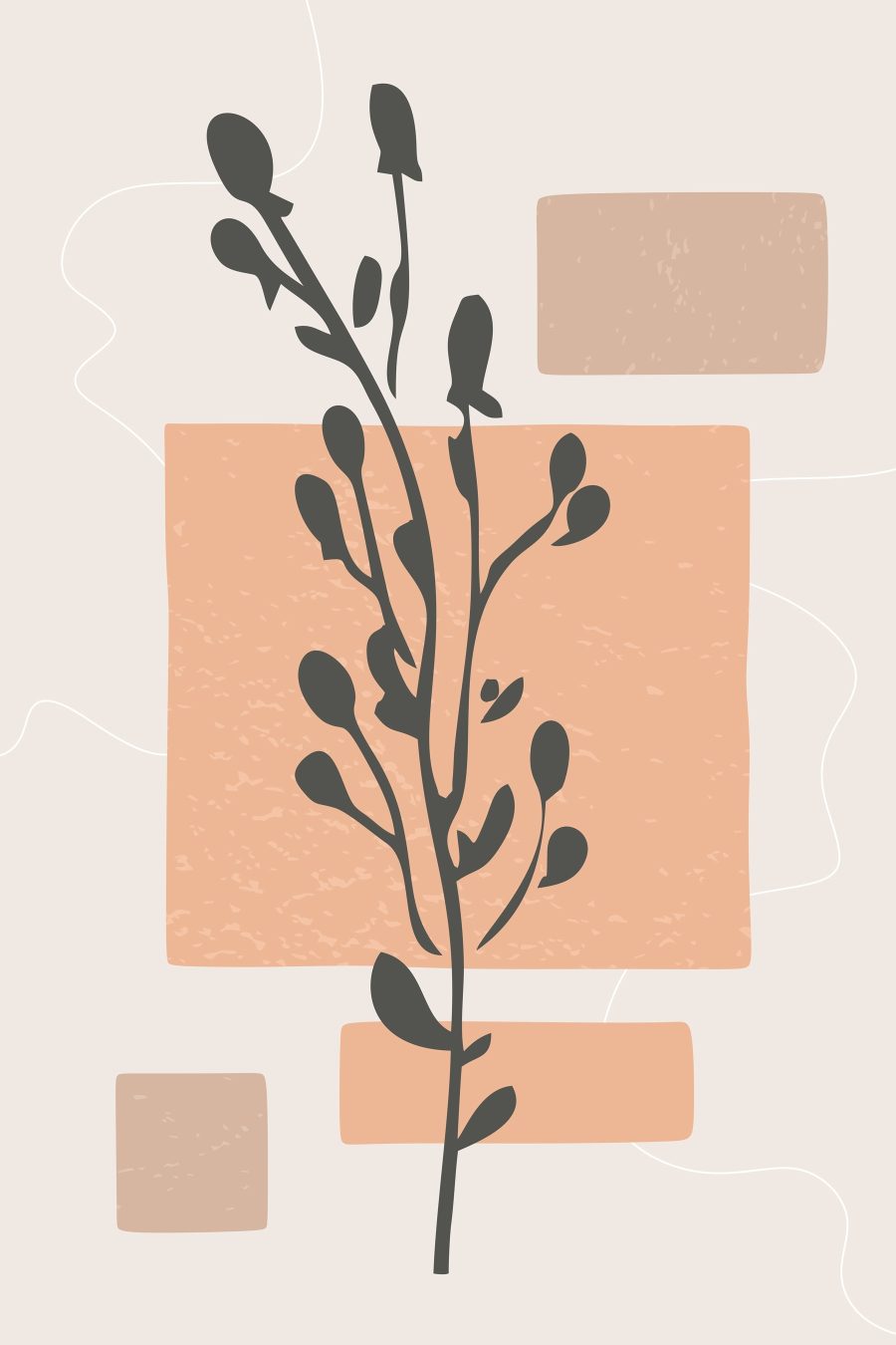 Plante avec feuilles et carrés