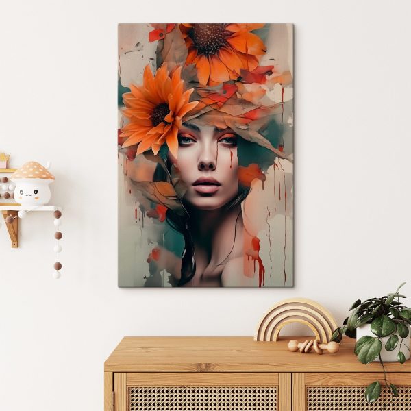 Femme avec des fleurs dans les cheveux Femme avec des fleurs dans les cheveux