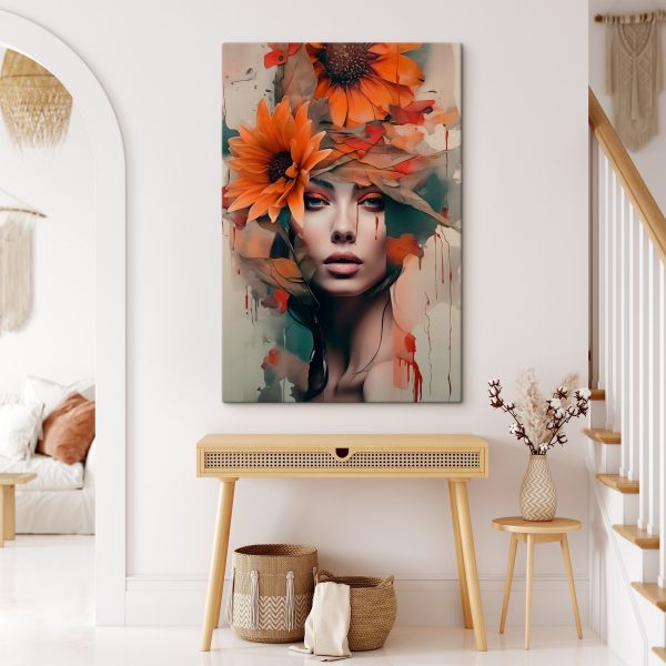 Femme avec des fleurs dans les cheveux Femme avec des fleurs dans les cheveux