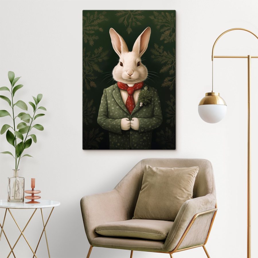 Lapin portant un costume et une cravate