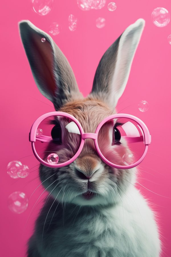 Lapin portant des lunettes roses Lapin portant des lunettes roses