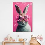 Tableaux Lapin portant des lunettes roses