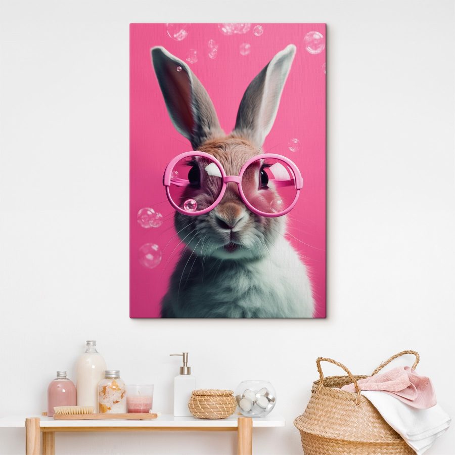Lapin portant des lunettes roses Lapin portant des lunettes roses