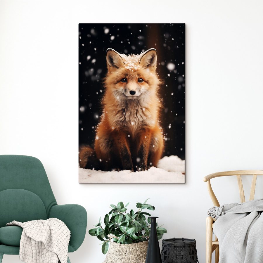 Renard avec de la neige sur la tête Renard avec de la neige sur la tête