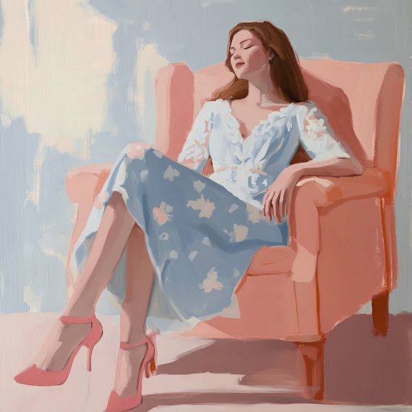 Femme assise sur une chaise Femme assise sur une chaise
