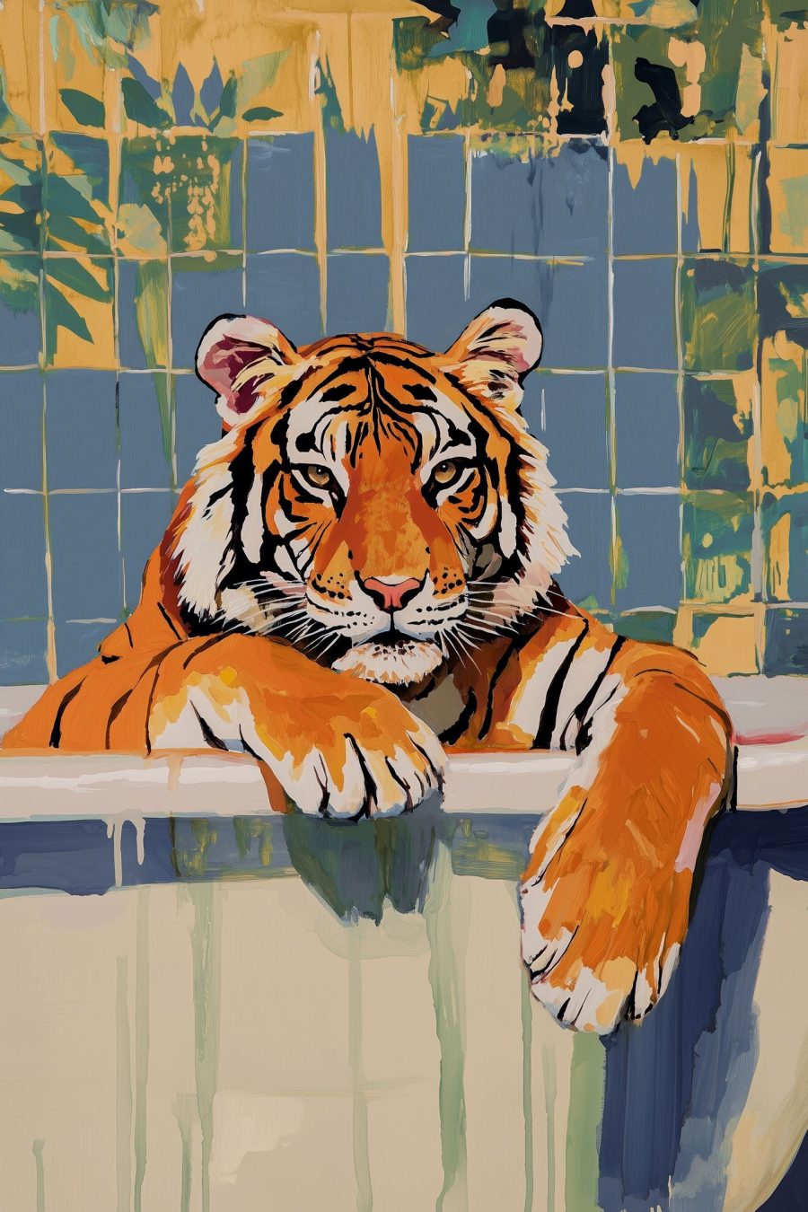 Tigre dans une baignoire Tigre dans une baignoire