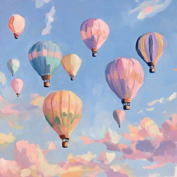 Groupe de montgolfières dans le ciel Groupe de montgolfières dans le ciel