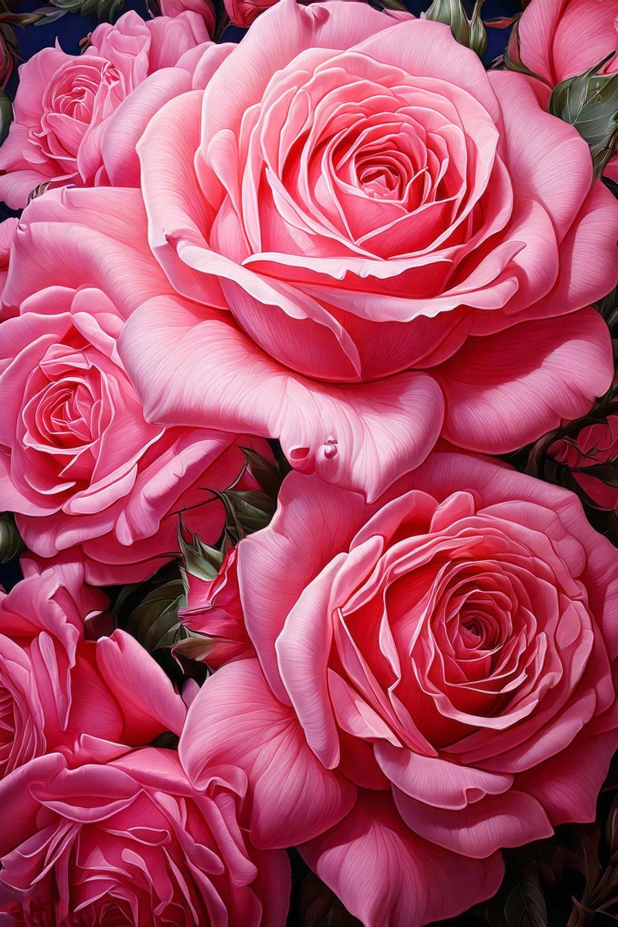Groupe de roses roses Groupe de roses roses