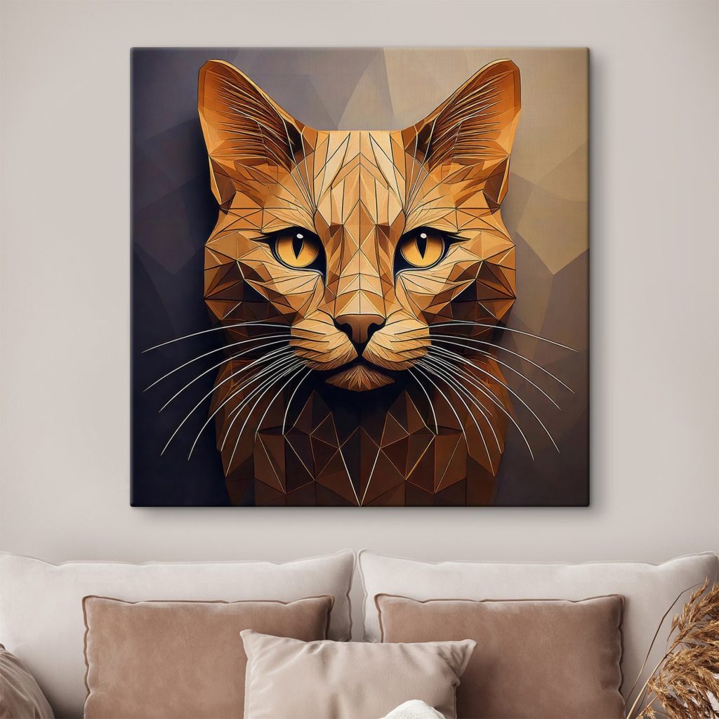 Cat with a low poly design
