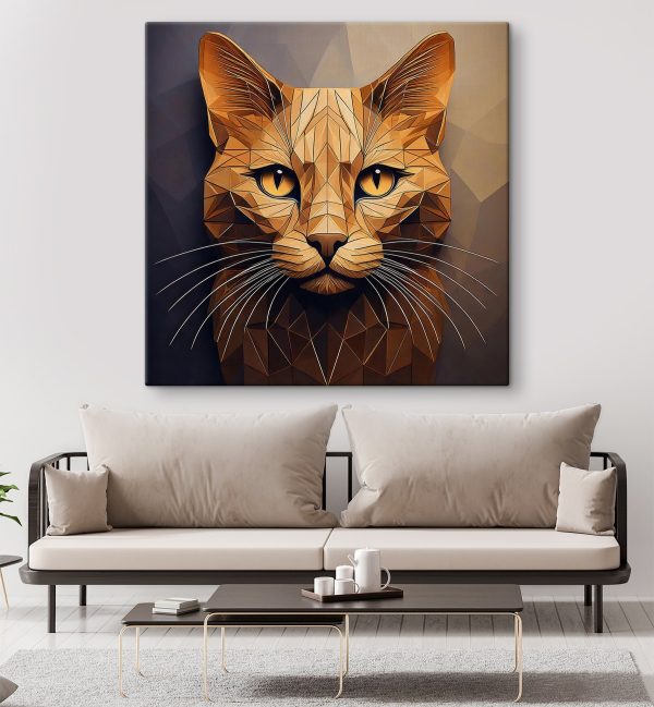 Cat with a low poly design