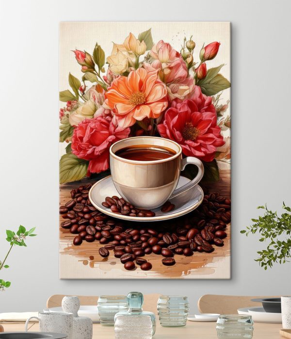 Tasse de café et fleurs Tasse de café et fleurs