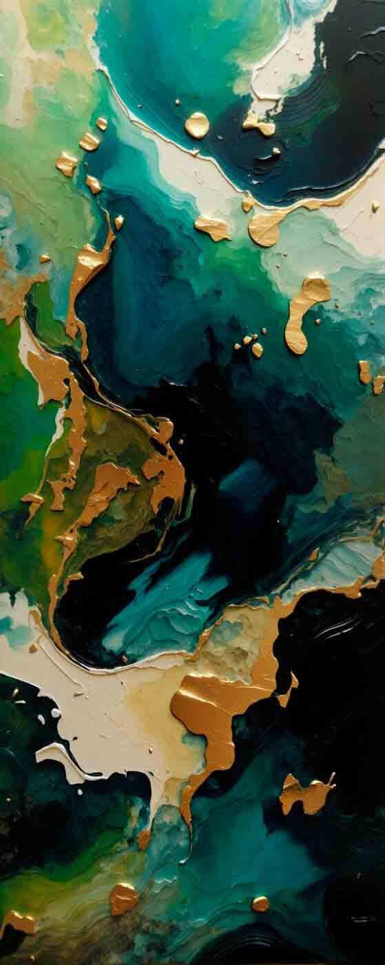 Courants turquoise avec accents métalliques