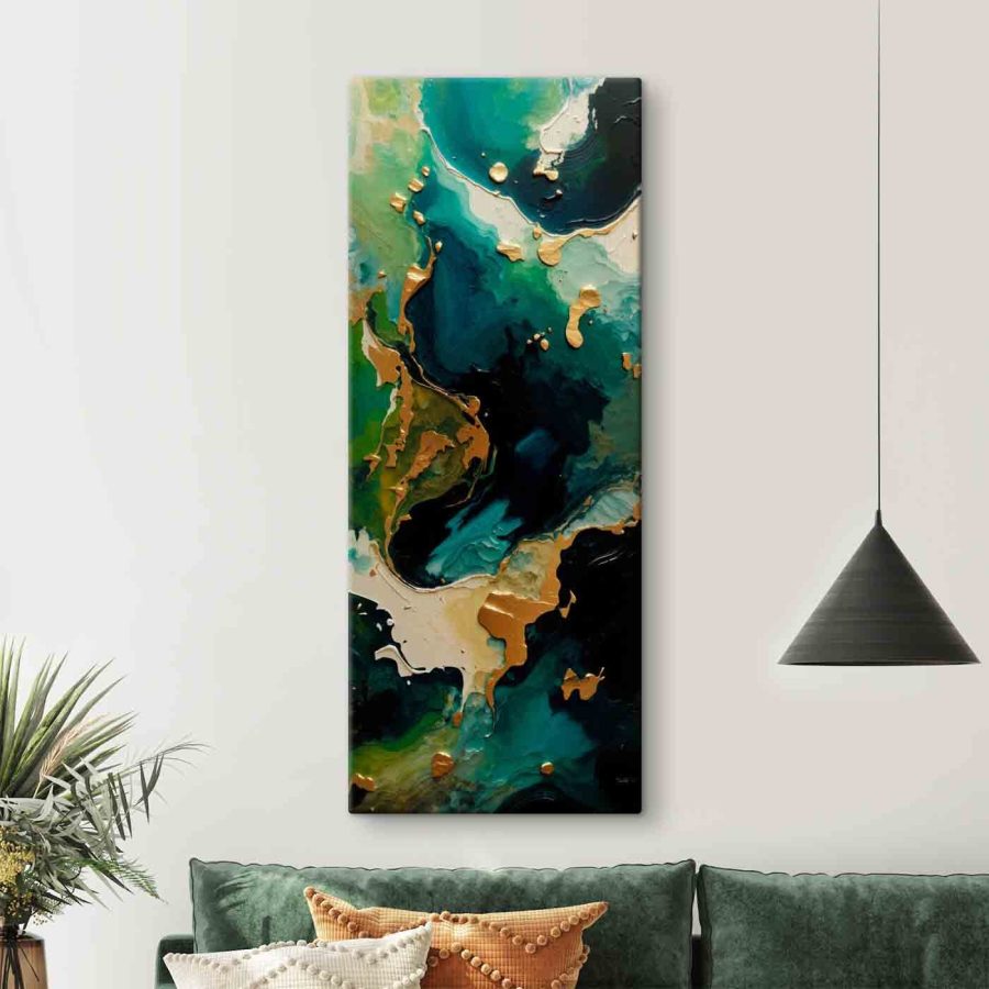 Courants turquoise avec accents métalliques