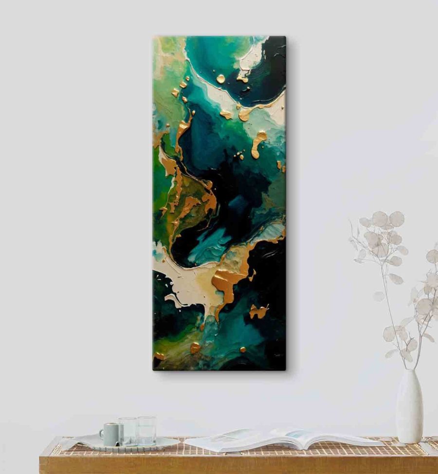 Courants turquoise avec accents métalliques