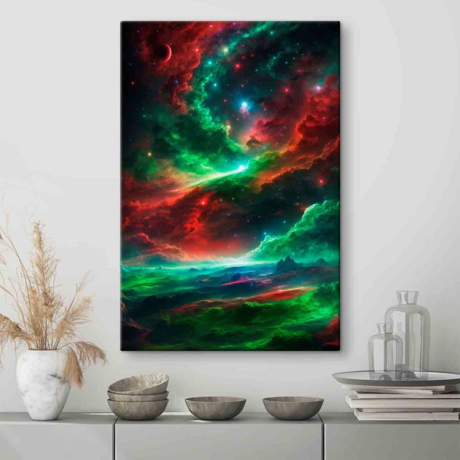 Nuages colorés et étoiles dans le ciel