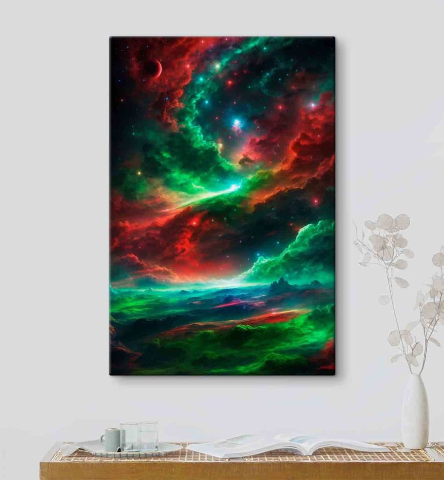 Nuages colorés et étoiles dans le ciel