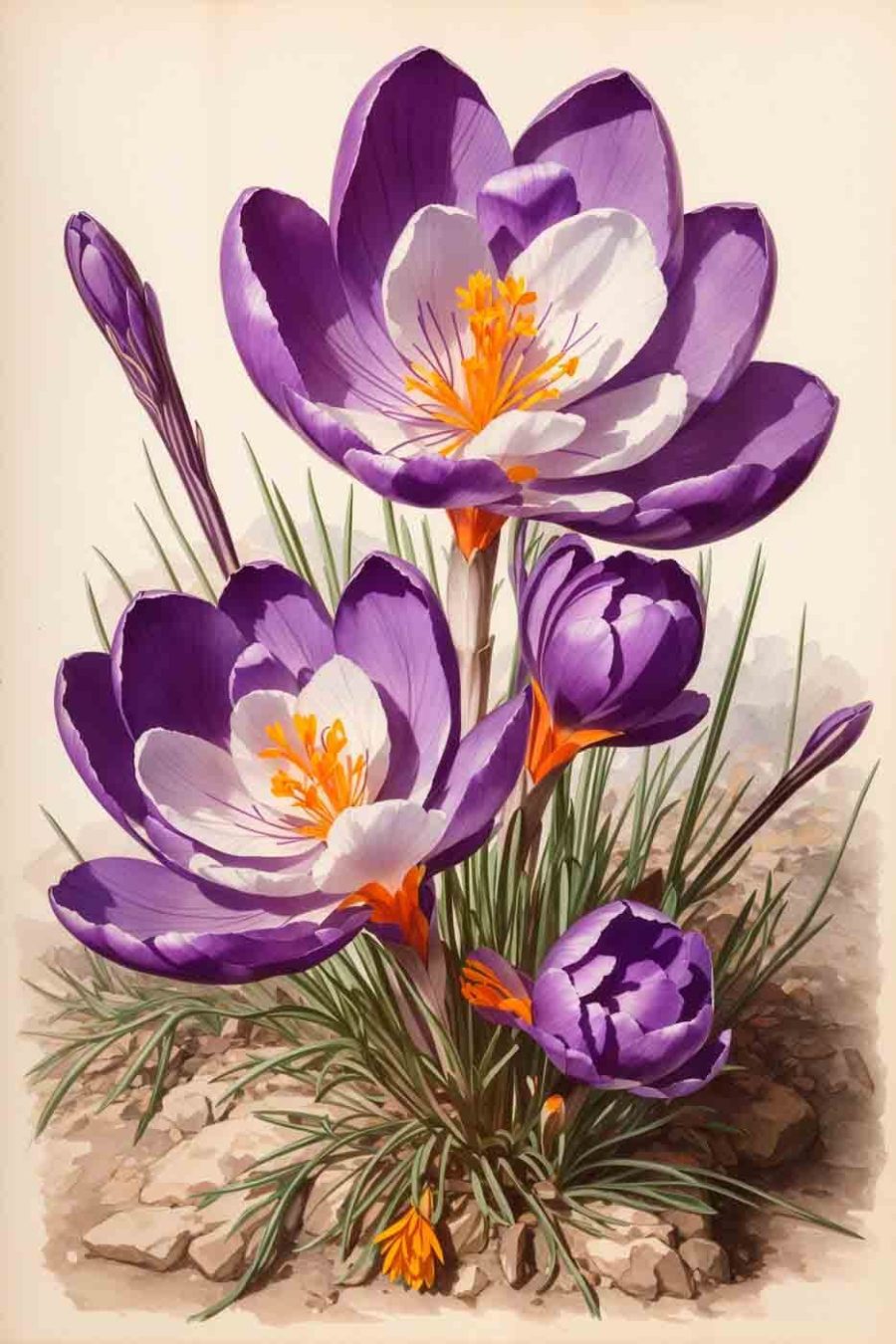 Fleur violette et blanche