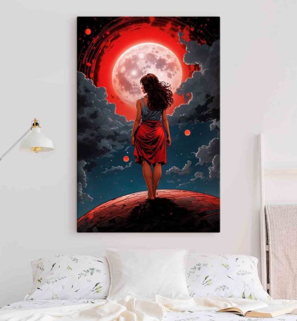 Femme regardant la lune Femme regardant la lune