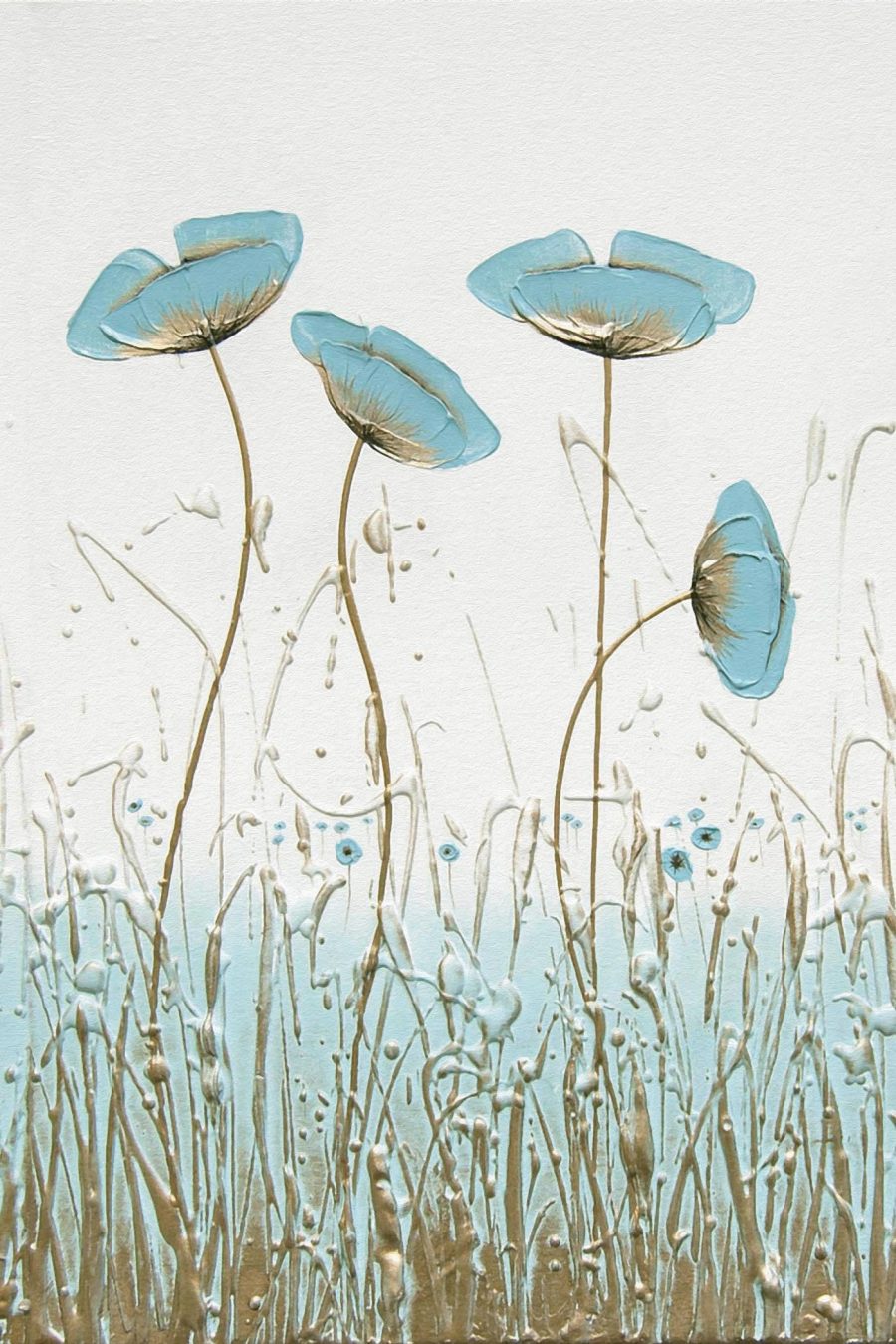 Peinture de fleurs dans un champ