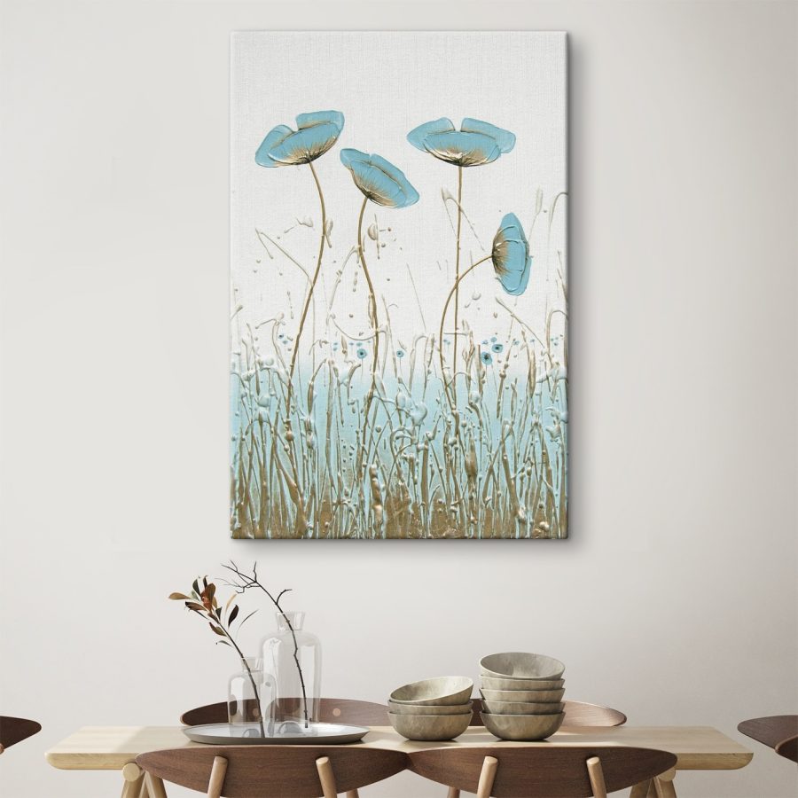 Peinture de fleurs dans un champ