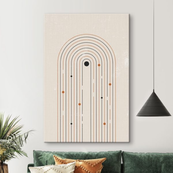 Lignes et points noirs et orange Lignes et points noirs et orange