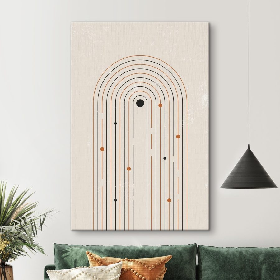 Lignes et points noirs et orange Lignes et points noirs et orange