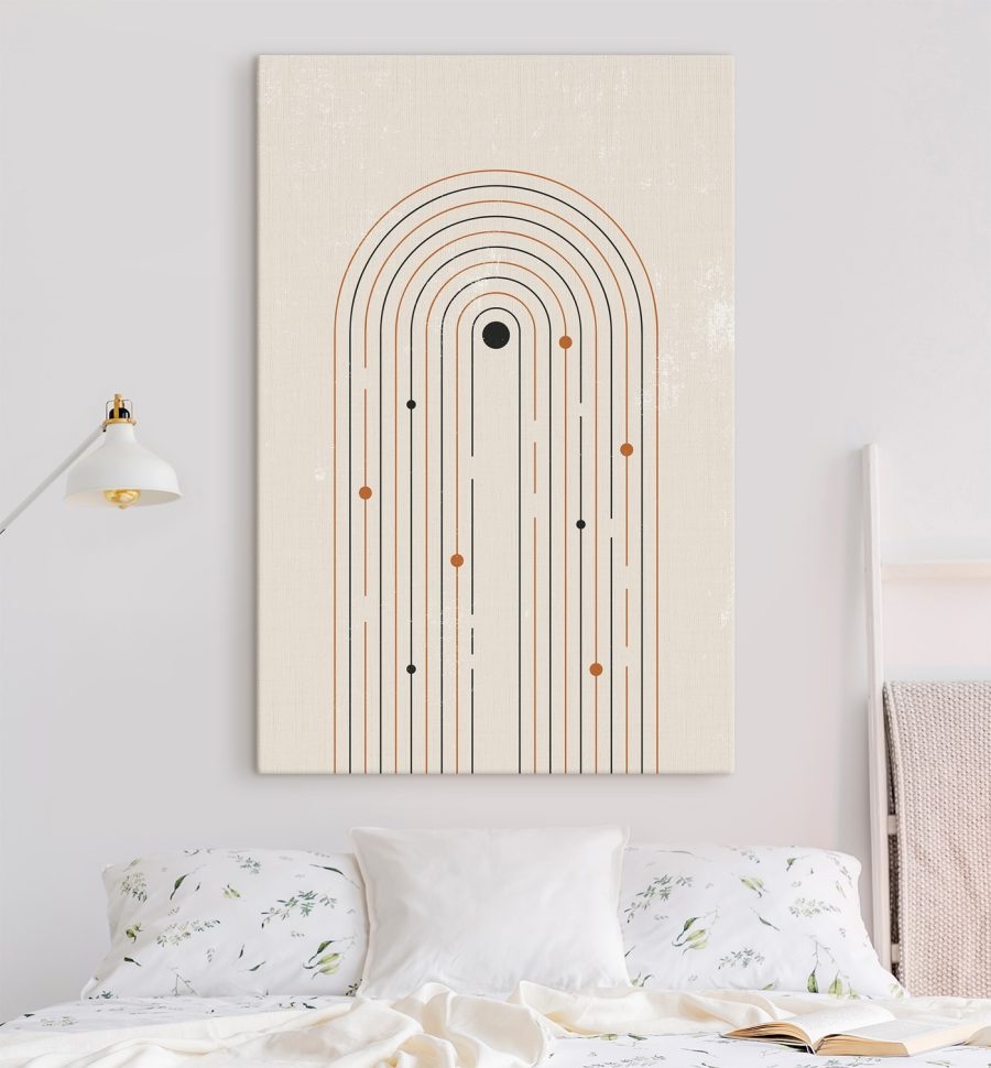Lignes et points noirs et orange Lignes et points noirs et orange