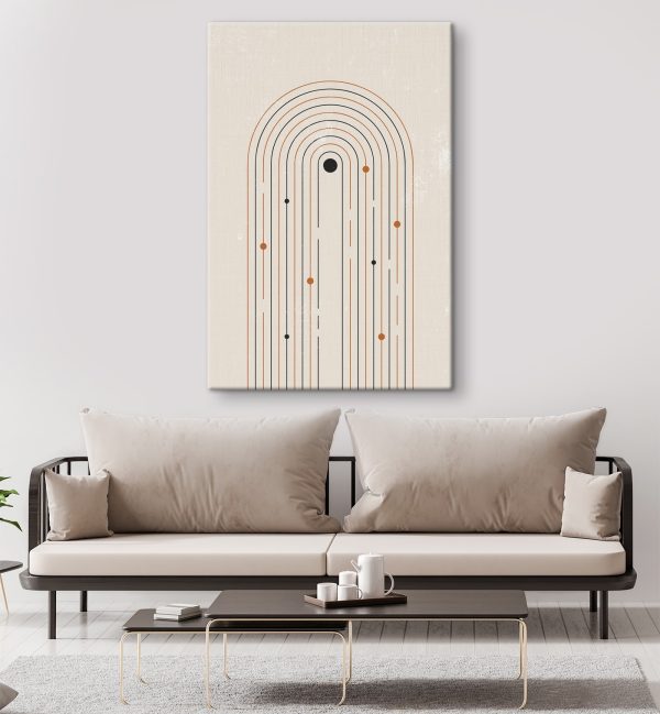 Lignes et points noirs et orange Lignes et points noirs et orange