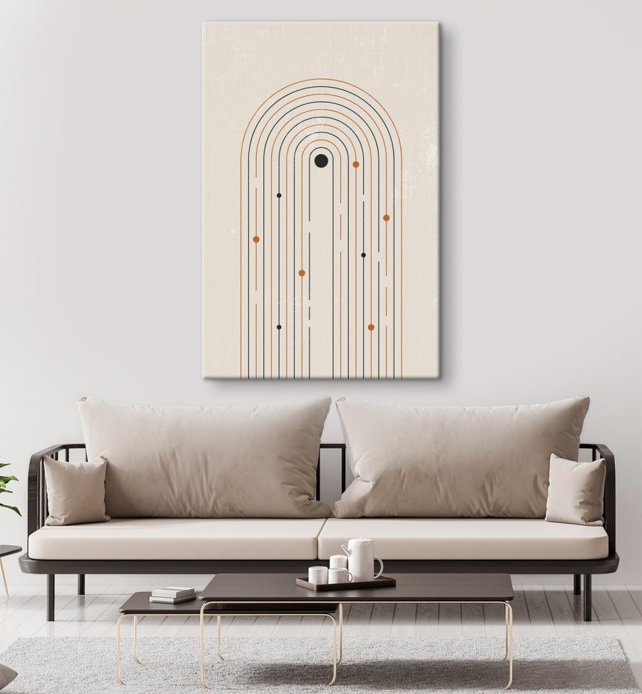 Lignes et points noirs et orange Lignes et points noirs et orange
