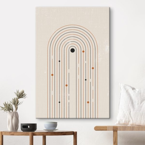 Lignes et points noirs et orange Lignes et points noirs et orange