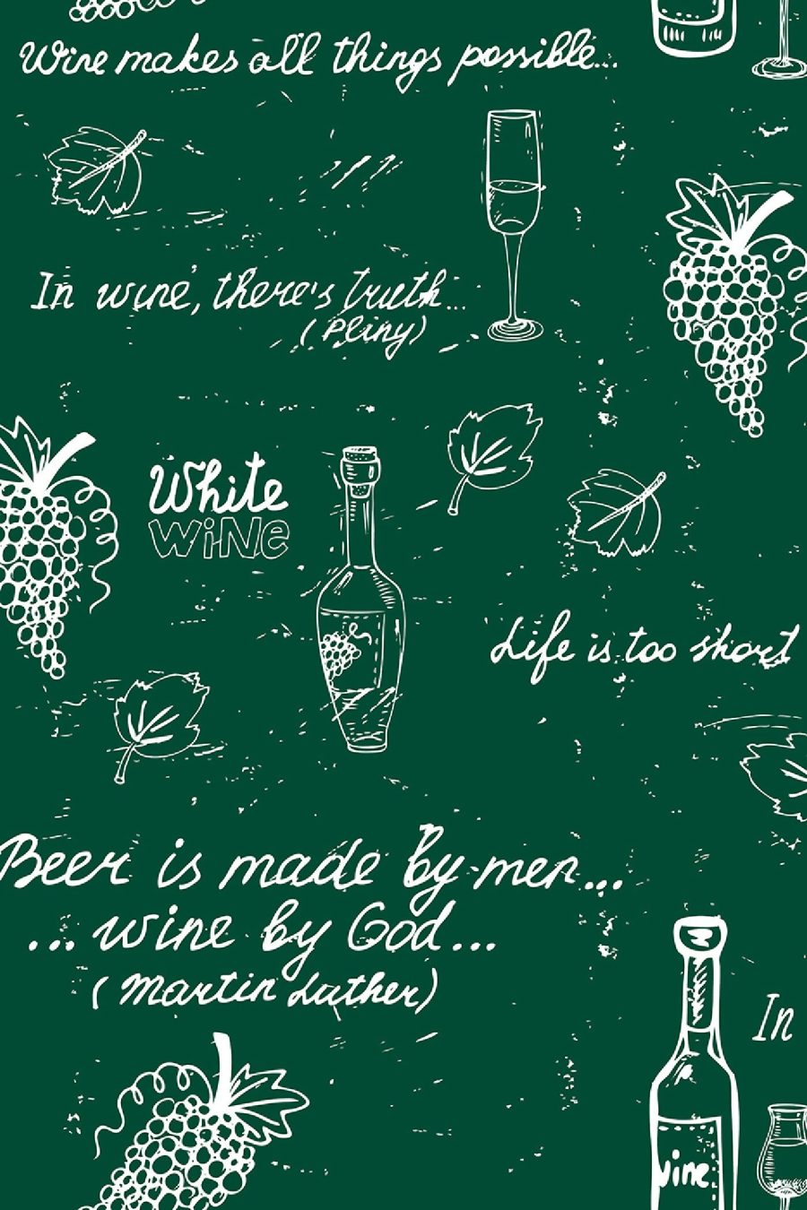 Tableau vert avec texte blanc et bouteille de vin Tableau vert avec texte blanc et bouteille de vin