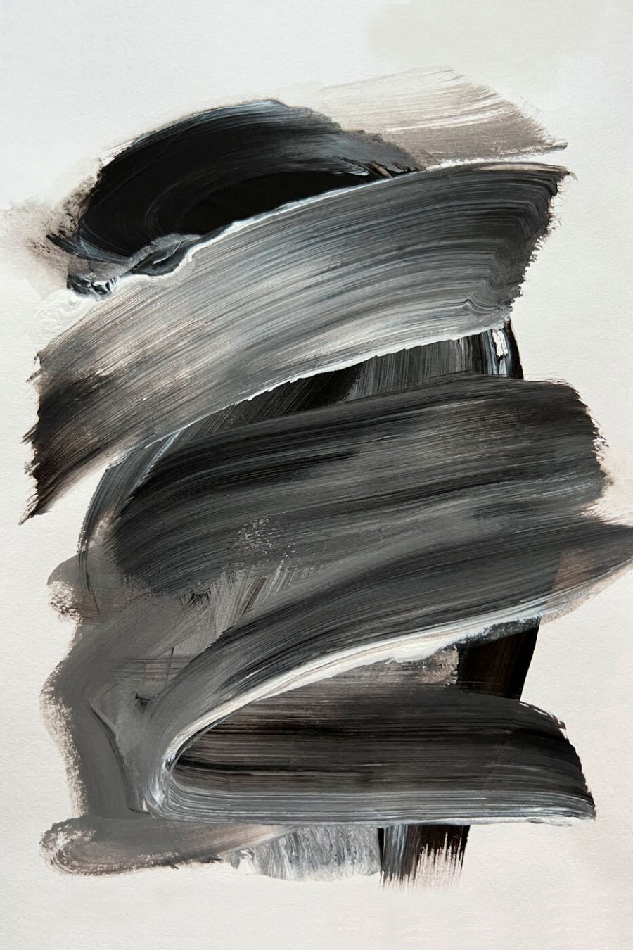 Coup de pinceau noir et blanc