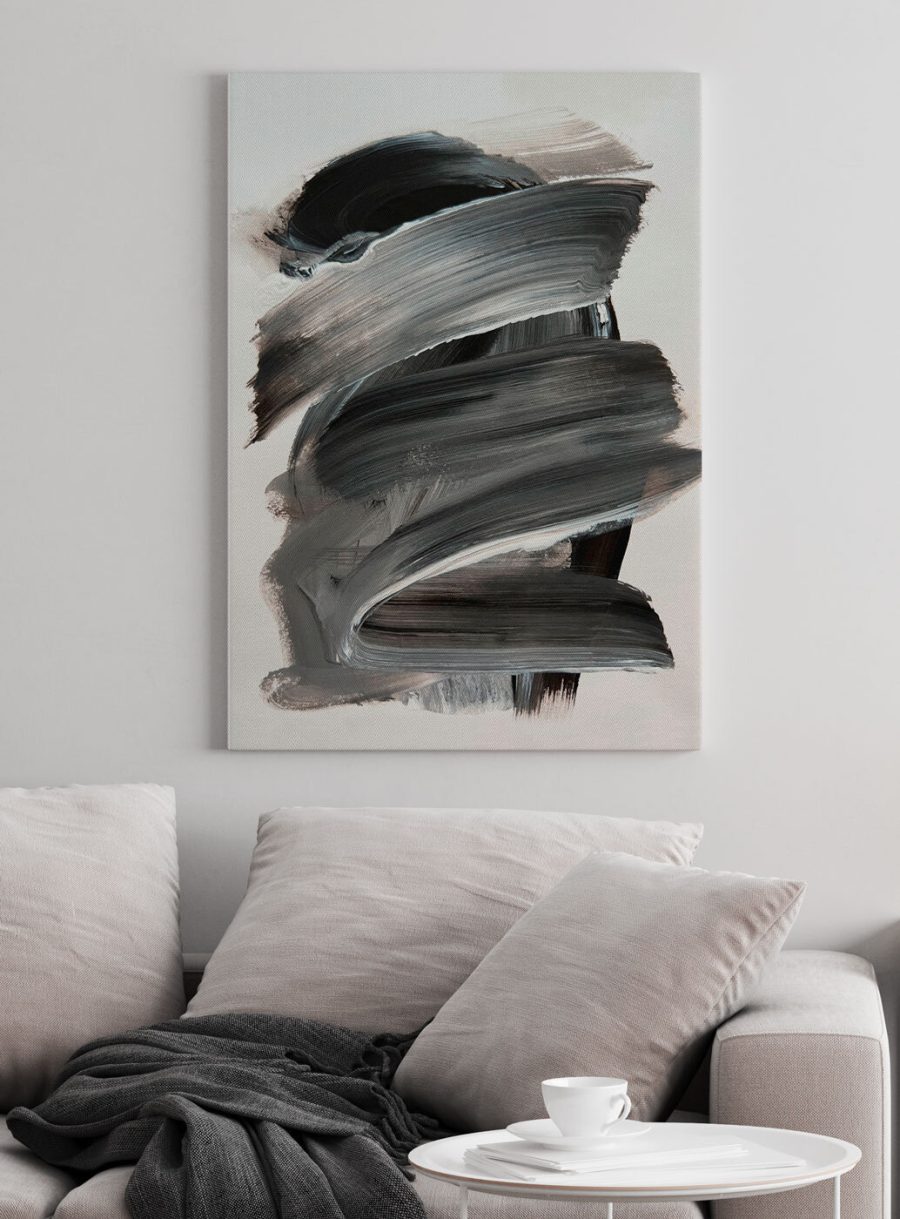 Coup de pinceau noir et blanc