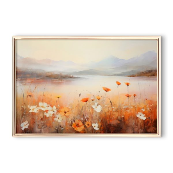 Peinture de fleurs au bord d'un lac Peinture de fleurs au bord d'un lac