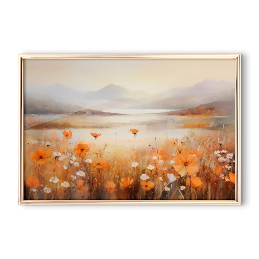 Peinture de fleurs dans un champ