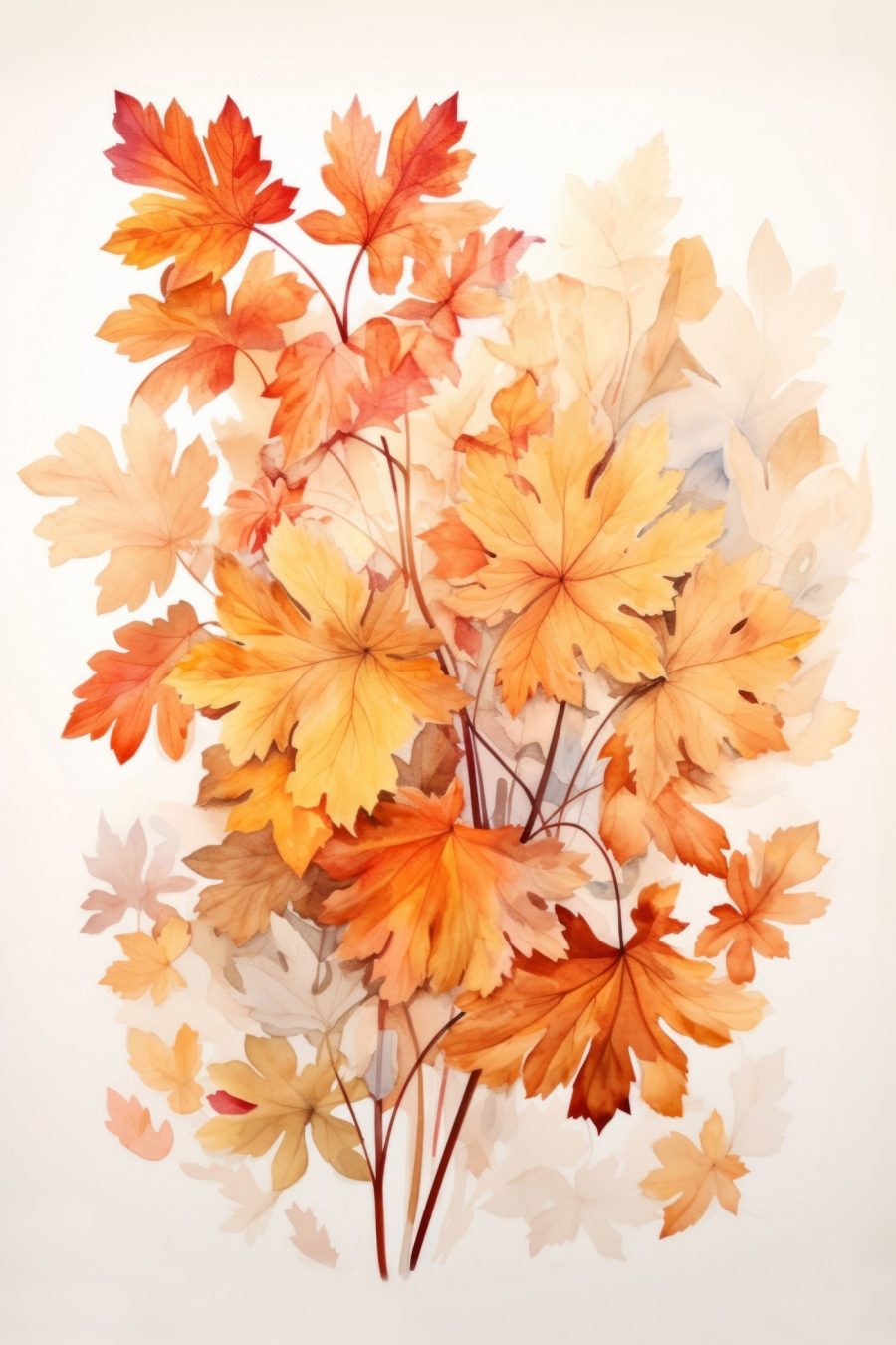 Peinture de feuilles d'oranger