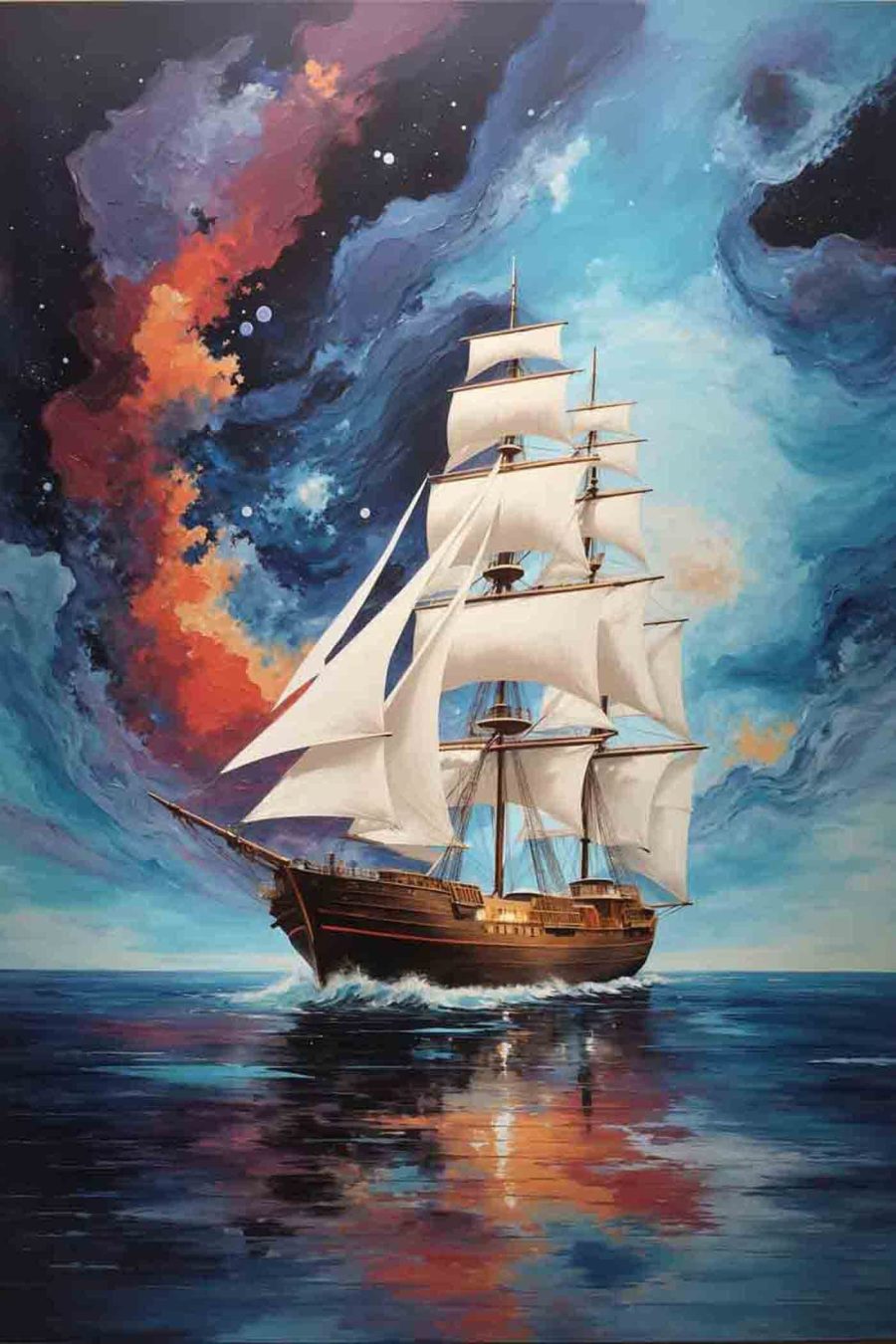 Peinture d'un bateau dans l'eau Peinture d'un bateau dans l'eau