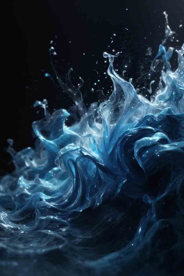 Liquide bleu dans l'eau Liquide bleu dans l'eau