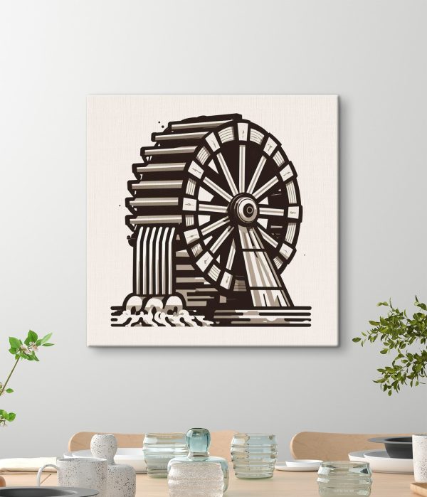 Roue à eau avec de l'eau qui s'écoule Roue à eau avec de l'eau qui s'écoule