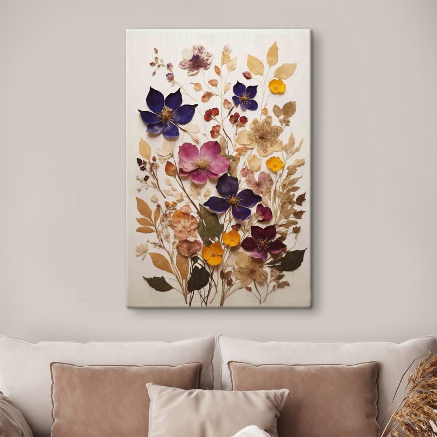 Groupe de fleurs et de feuilles