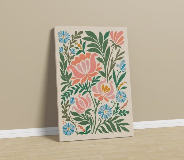Motif floral coloré sur fond blanc Motif floral coloré sur fond blanc
