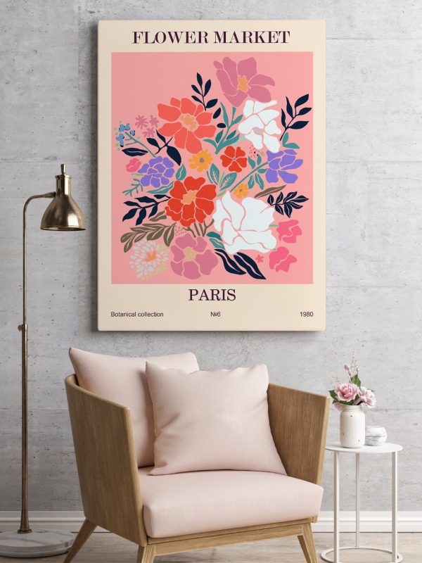 Peinture de fleurs colorées sur fond rose Peinture de fleurs colorées sur fond rose