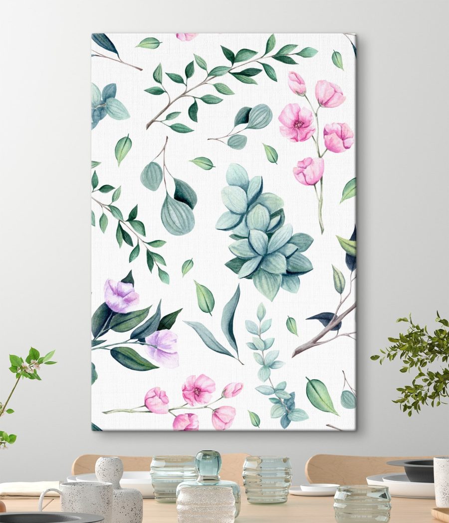 Motif de fleurs et de feuilles