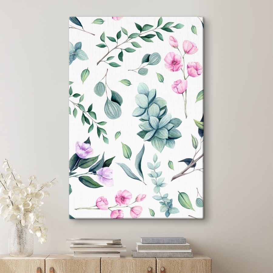 Motif de fleurs et de feuilles