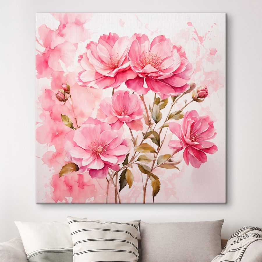 Peinture de fleurs roses