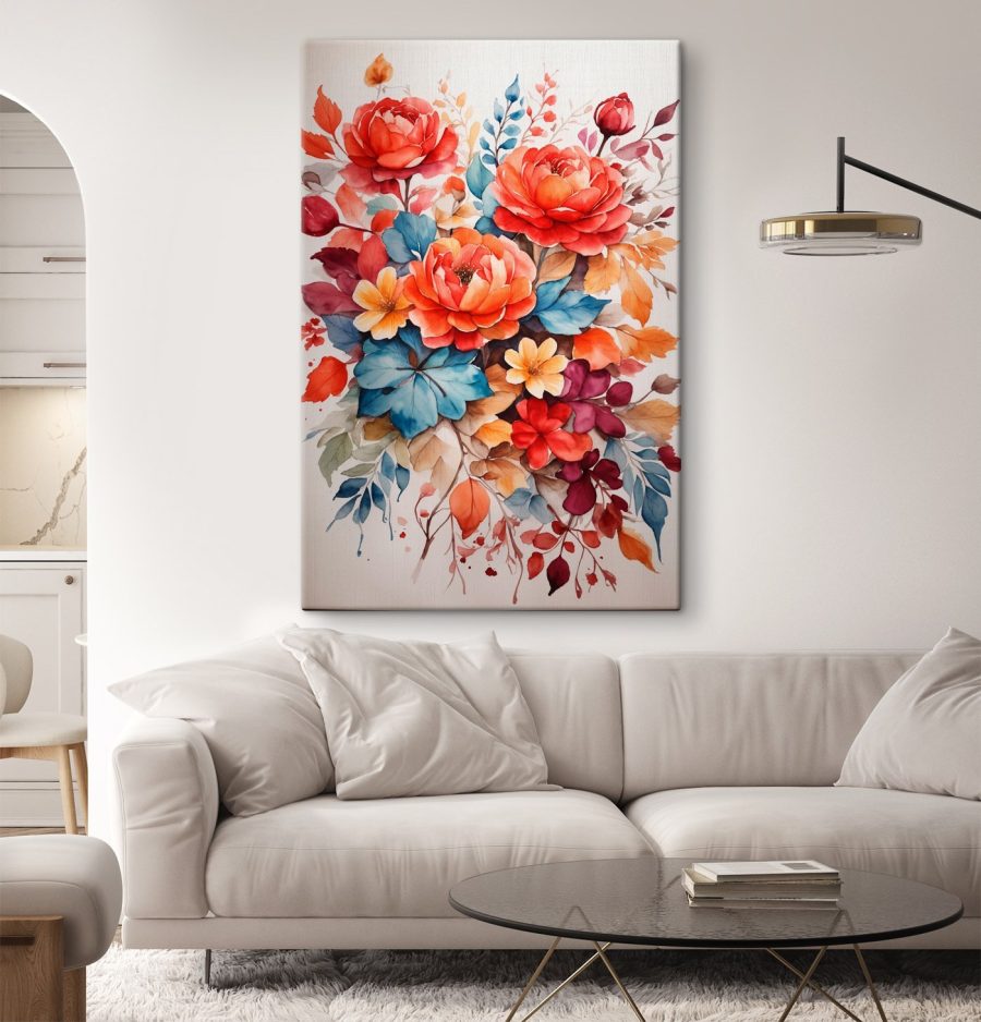 Peinture de fleurs et de feuilles