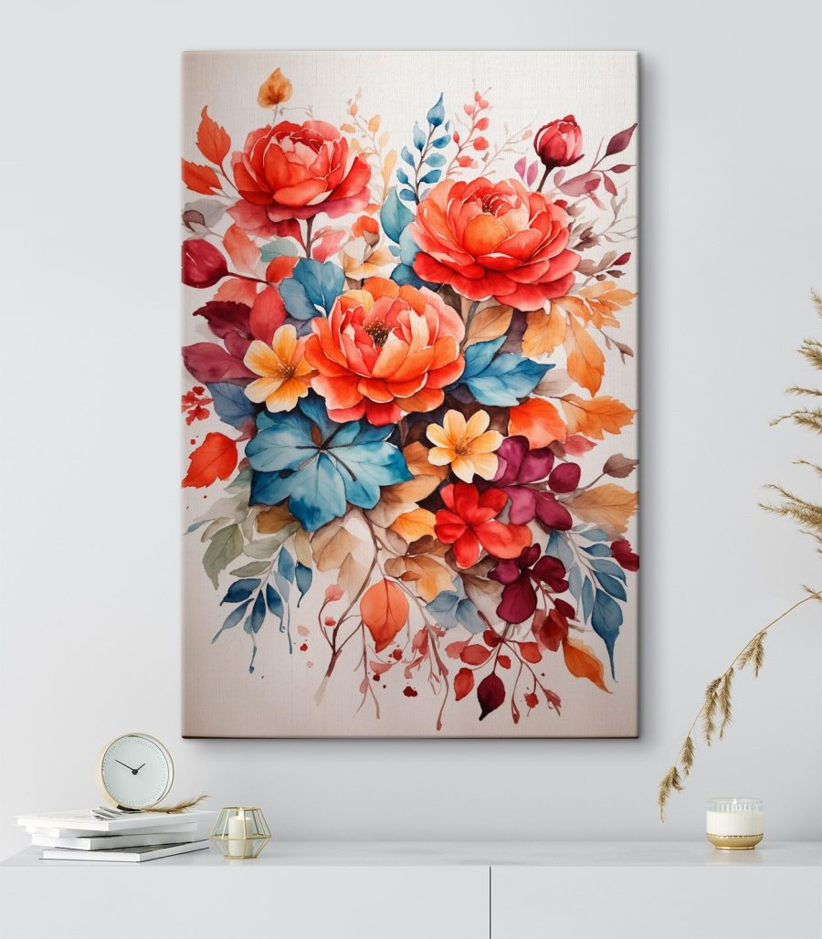 Peinture de fleurs et de feuilles