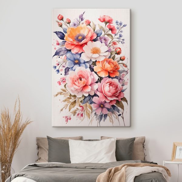 Peinture de fleurs sur une surface blanche Peinture de fleurs sur une surface blanche