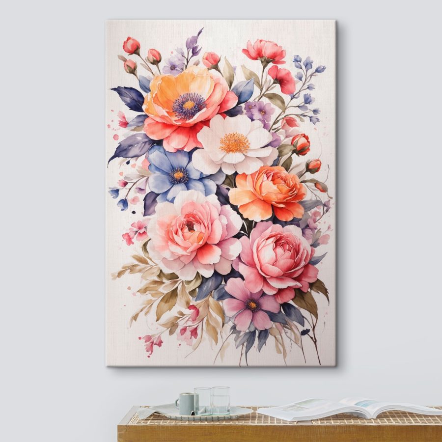 Peinture de fleurs sur une surface blanche