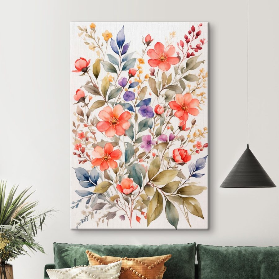 Peinture de fleurs et de feuilles